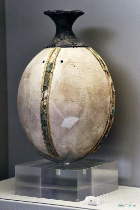 Mycenaean ostrich egg rhyton at the National Archaeological Museum of Athens